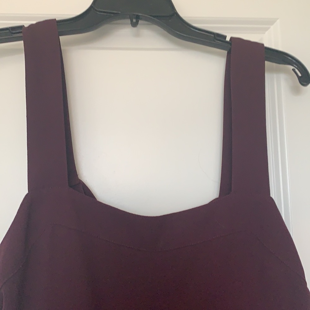 Sleeveless Wide-Leg Jumpsuit in Deep Burgundy - Picture 2 of 7